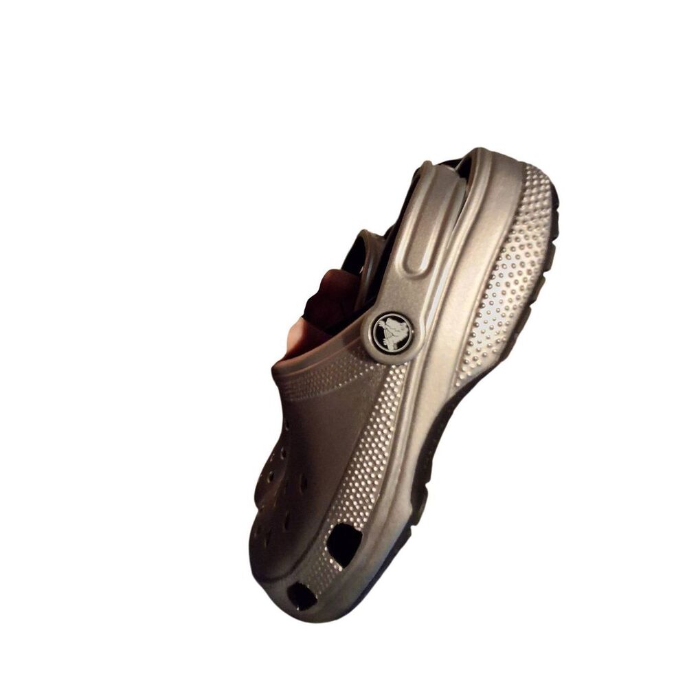 Crocs silver metalic Unisex clogs mens 8 women's 10 - Picture 5 of 6